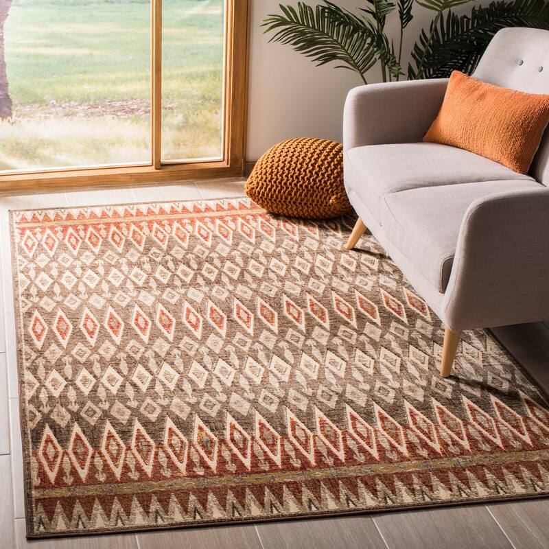 SAFAVIEH Paradise Nergis Modern Viscose Rug - 4' x 5'7" - Taupe/Cream - Rectangle