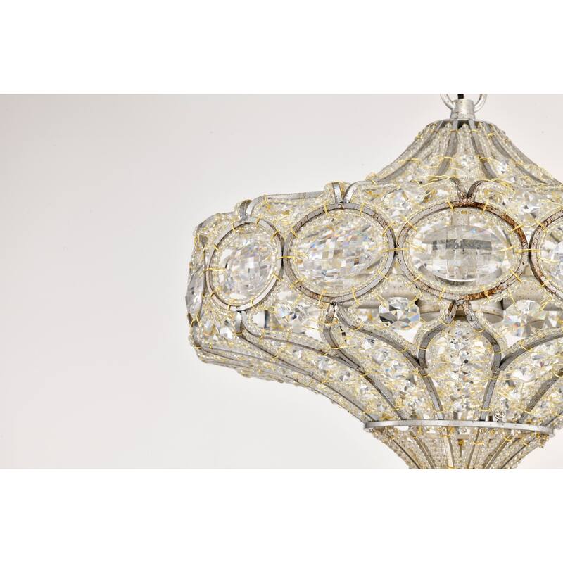 Rilo 4-light Antique Finish Carousel with Crystals Chandelier Ceiling Light