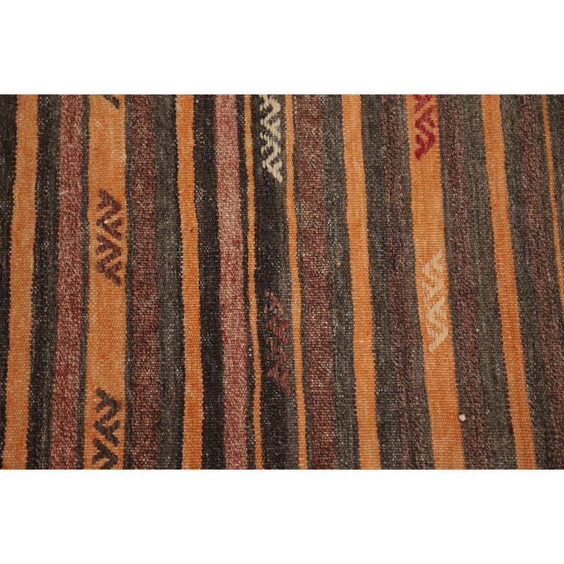 Hand Woven Oriental 100% Wool Carpet Southwestern Tribal Multi-Colored Kilim Area Rug - 8' 9'' X 6' 4''