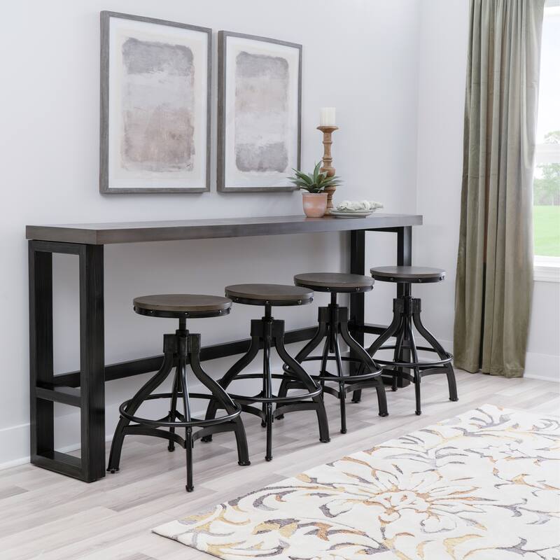 Caverly 5-Piece Adjustable Sofa Bar and Stool Set - Grey