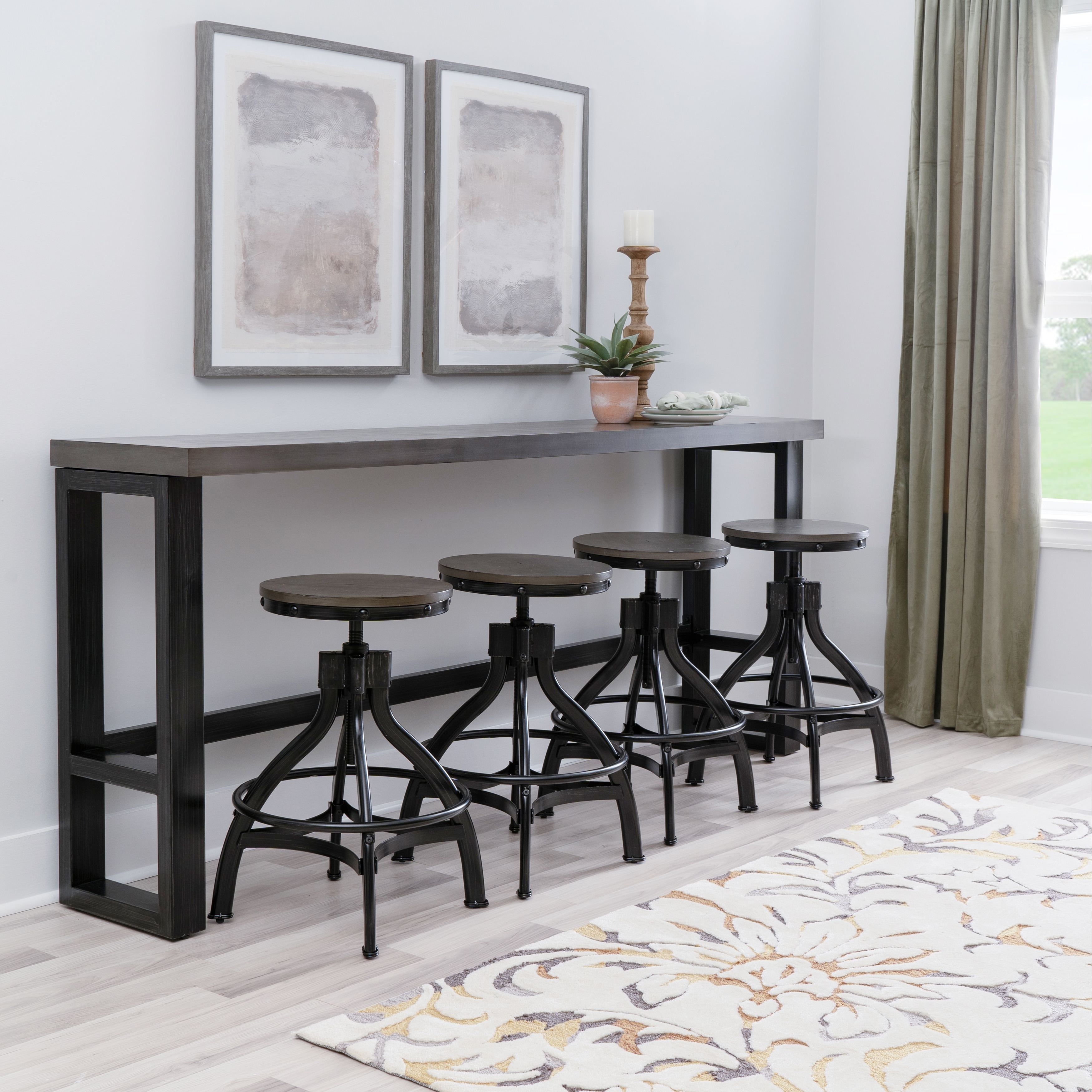 Linon Caverly 5-Piece Adjustable Sofa Bar and Stool Set