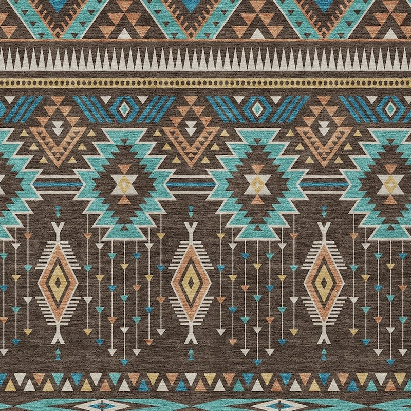 HomeRoots Aztec Transitional Rectangle Outdoor Rug