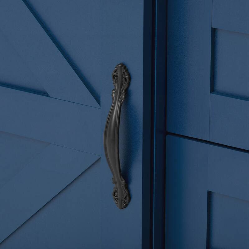 Sideboard with Storage,Farmhouse Storage Cabinet with Sliding Barn Doors and 4 Drawers