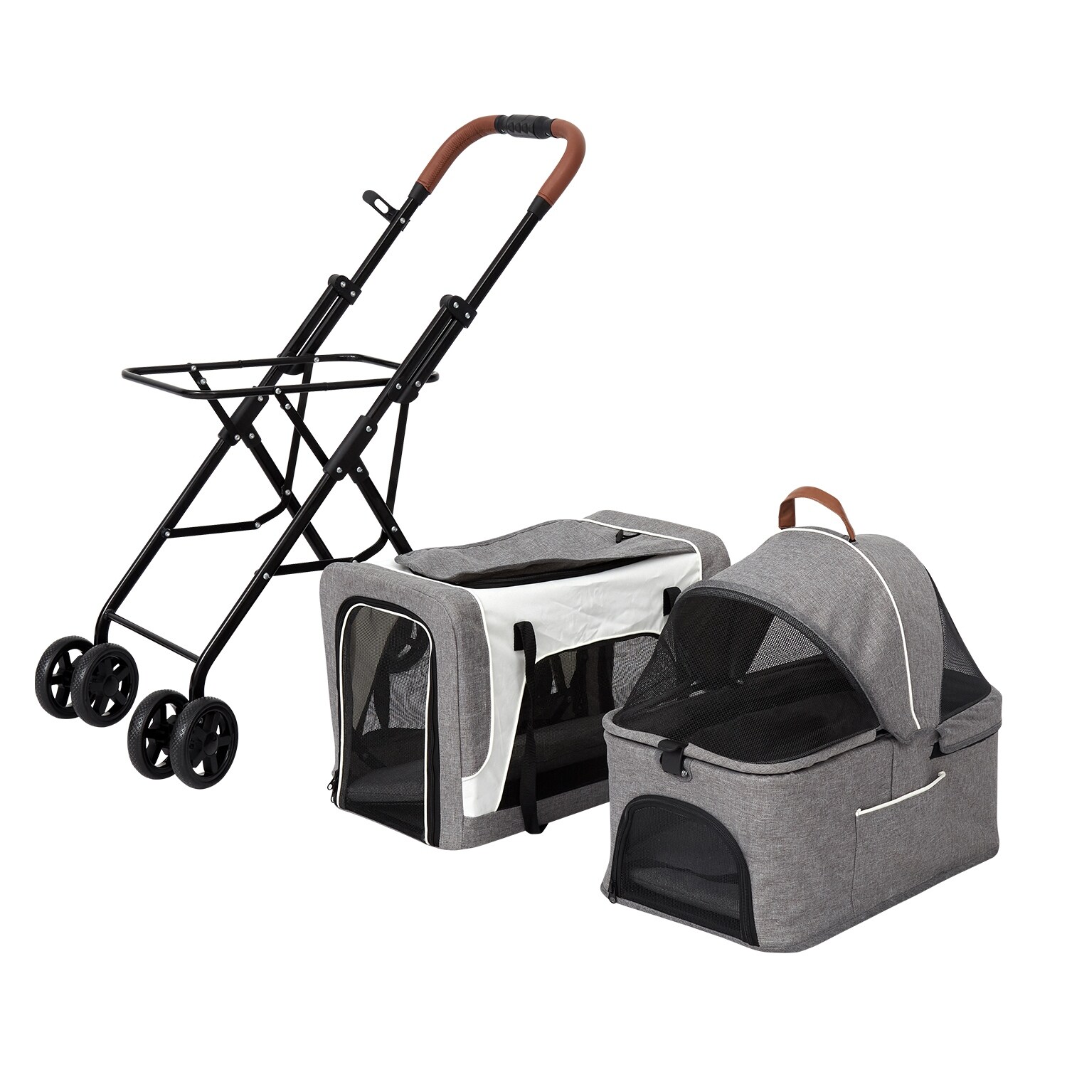 Kinpaw Dog Stroller Cat Double Stroller w/ Detachable Carriers, 3 In 1 Pet  Stroller for Dogs,4 Wheels Travel Dog Stroller - Bed Bath & Beyond -  35292618