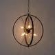 preview thumbnail 7 of 8, Modern 6-Light Black Gold Starburst Chandelier Orb Pendant Lights for Dining Room - 18" W x 20.5" H