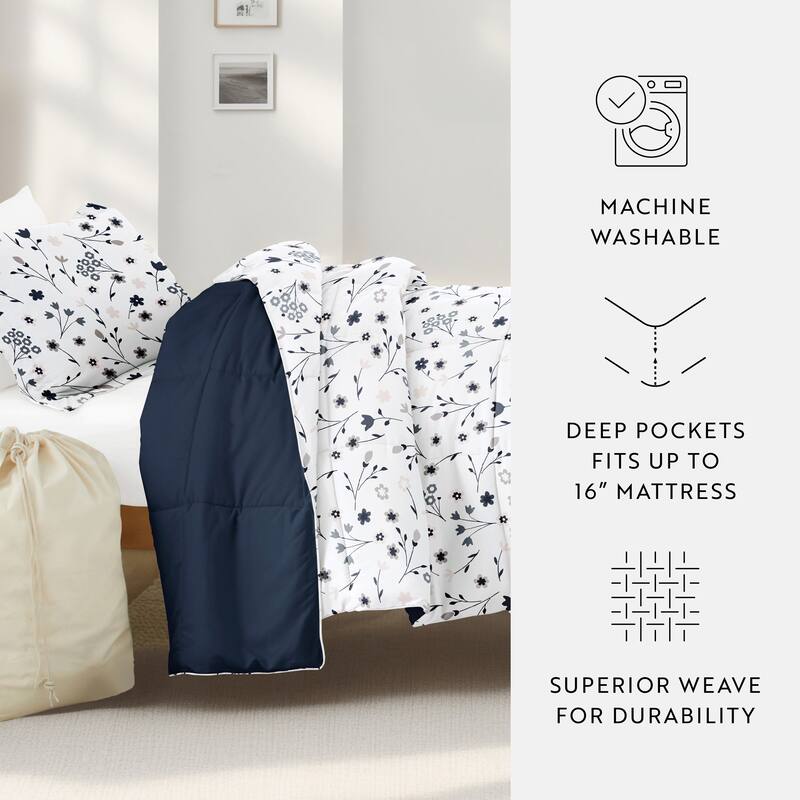 8pc Twin XL Pattern Dorm Bedding Bundle