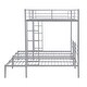 preview thumbnail 10 of 11, Full Over Twin & Twin Bunk Bed with Guardrail, MDF Shelf, Space-Saving Design, Silver