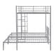 preview thumbnail 10 of 11, Industrial Design Full over Twin&Twin Size Metal Bunk Bed with Build-In Ladder,Safety Guardrail