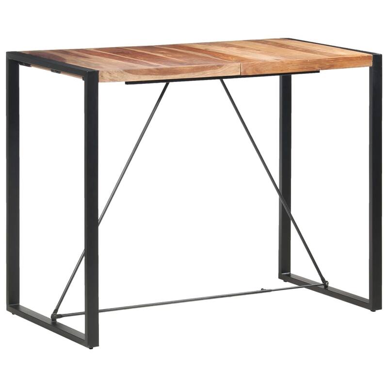 vidaXL Bar Table 55.1"x27.6"x43.3" Solid Sheesham Wood