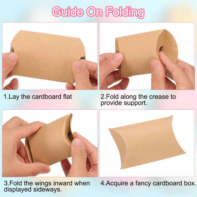 150Pcs Pillow Boxes 3.5 x 2.8 x 1 Inch Gift Boxes - White