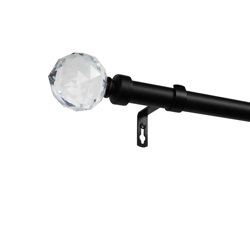 EXCLUSIVE HOME Crystal Ball 1" Curtain Rod and Finial Set - 84-160