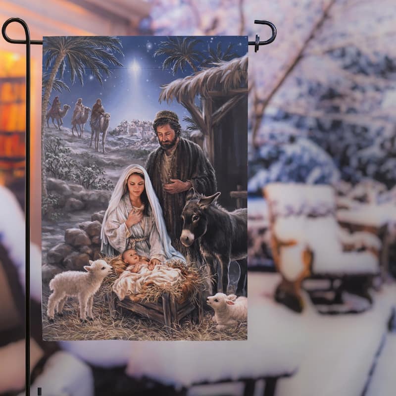 A Savior is Born Garden Suede Flag - Multi - Color - 12.5 in x 18 in