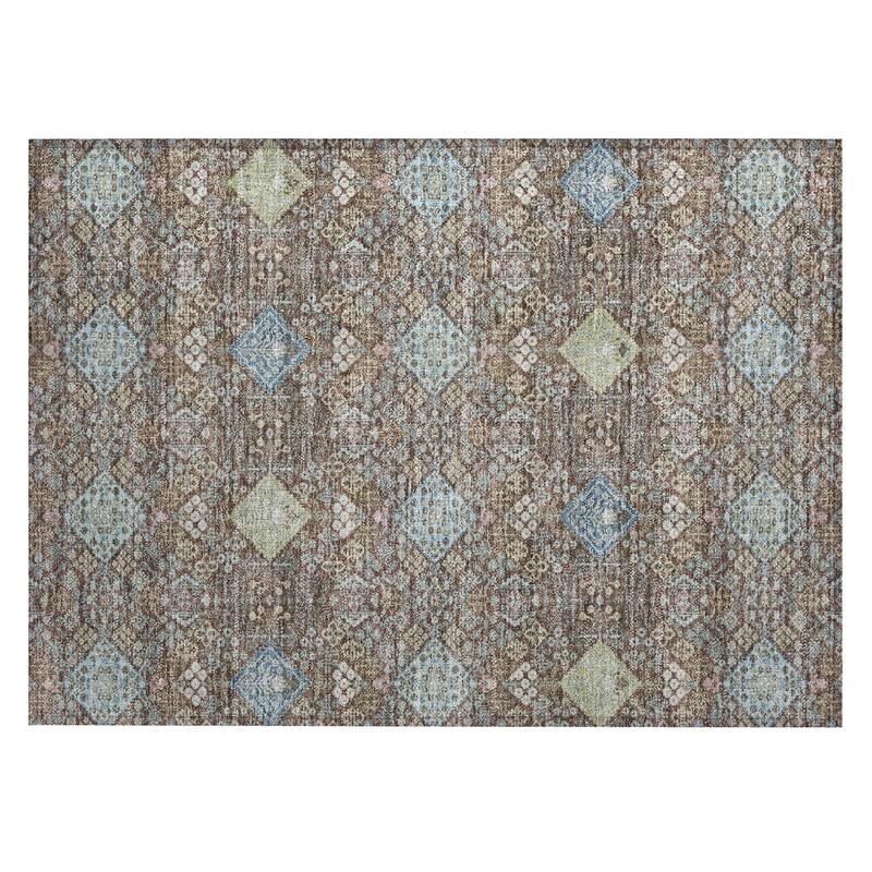 Machine Washable Indoor/ Outdoor Boho Panel Chantille Rug