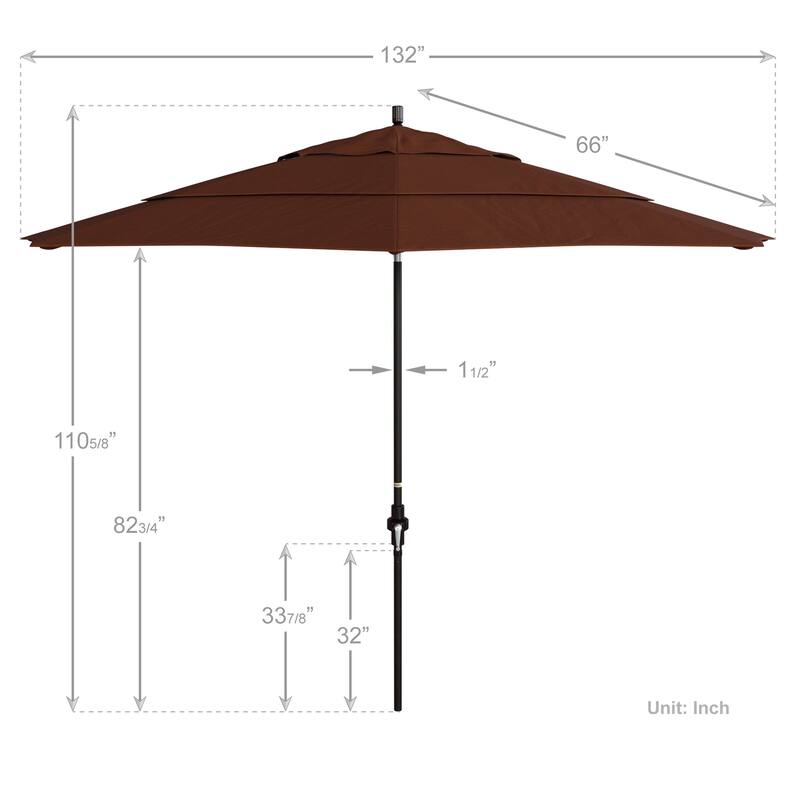 California Umbrella 11-Foot Market Umbrella in Bronze