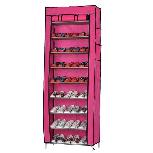Shop 10 Layer 9 Grid Shoe Rack Shelf Storage Closet Organizer Cabinet Portable Overstock 31167657