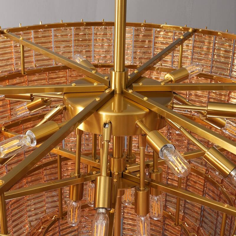 Modern Chandelier, 41 in. 9-Light Black & 59 in. 11-Light Gold Options for Dining Room, Living Room, Foyer, Bedroom