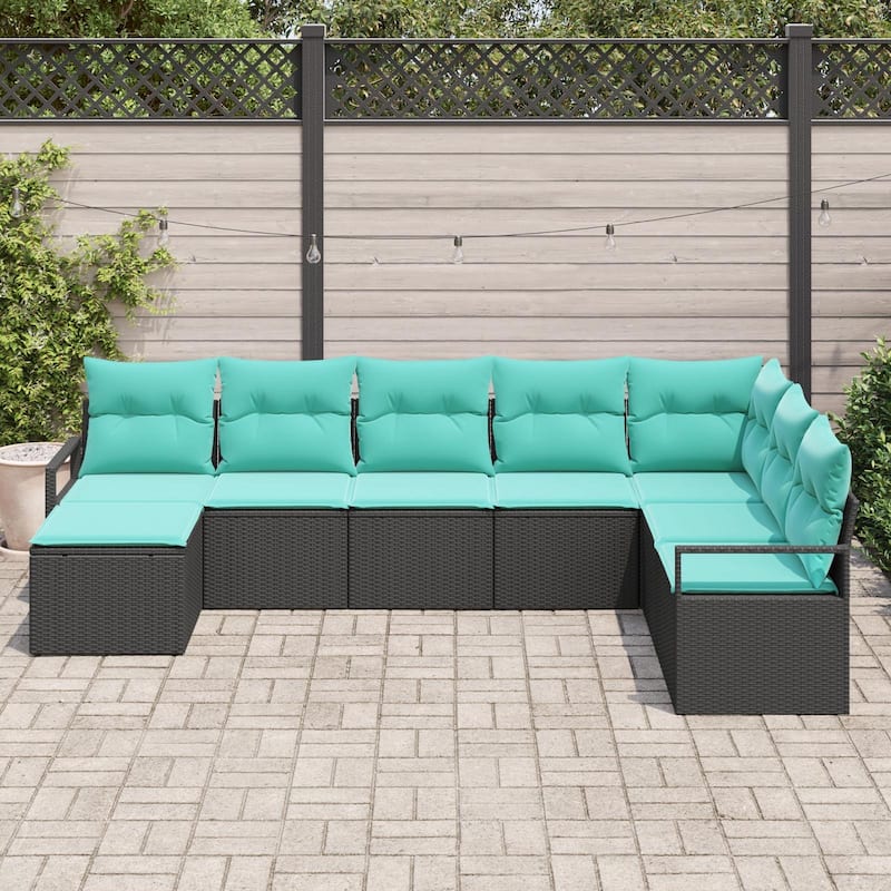 vidaXL 9 Piece Garden Sofa Set with Cushions - 113×69.7×27.2