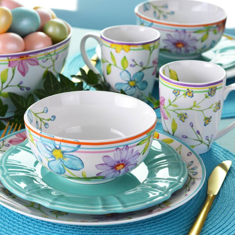 Euro Ceramica Charlotte 16 Piece Dinnerware Set - Service for 4