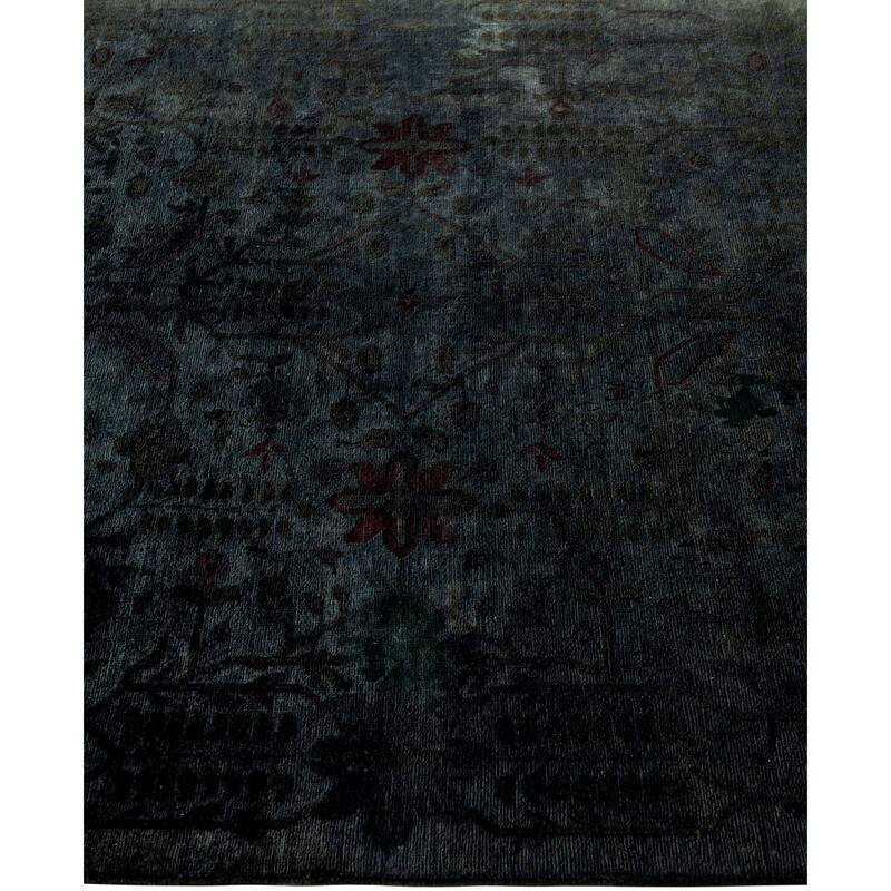 Overdyed One-of-a-Kind Hand-Knotted Area Rug - Green - 4' 2" x 6' 1"
