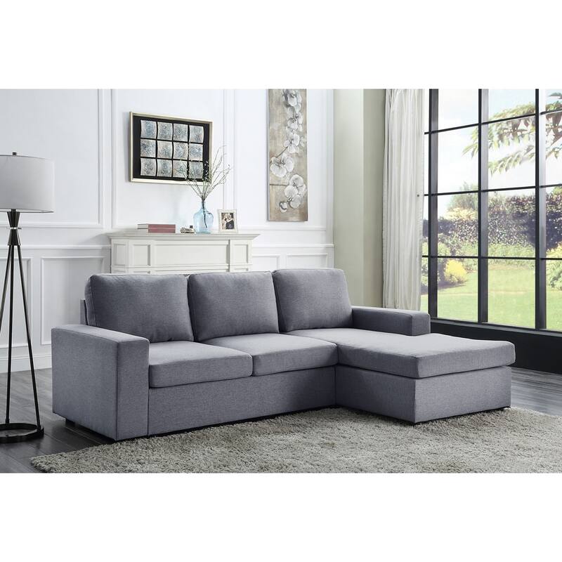 Linen Sofa with Reversible Chaise