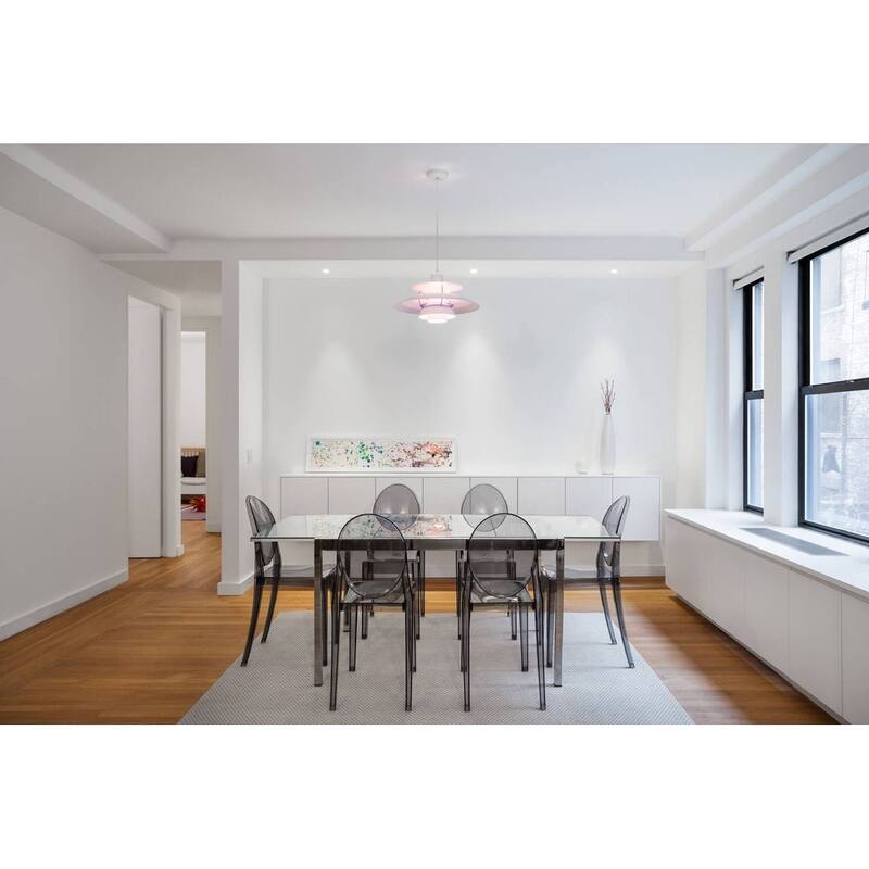 Set of 2 Stackable Victorian Acrylic Dining Chair, UV Resistant Clear Ghost Kitchen Vanity Chairs for Indoor Outdoor Use, Smoke