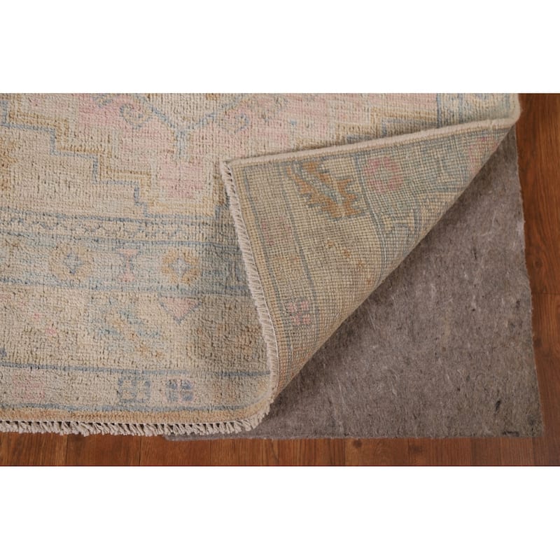Vegetable Dye Oushak Oriental Runner Rug Handmade Wool Carpet - 3'0"x 9'7"