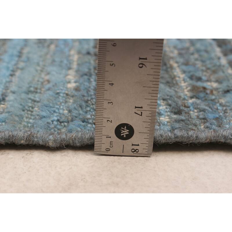 ECARPETGALLERY Hand-knotted Finest Peshawar Ziegler Blue Wool Rug - 3'5 x 16'8