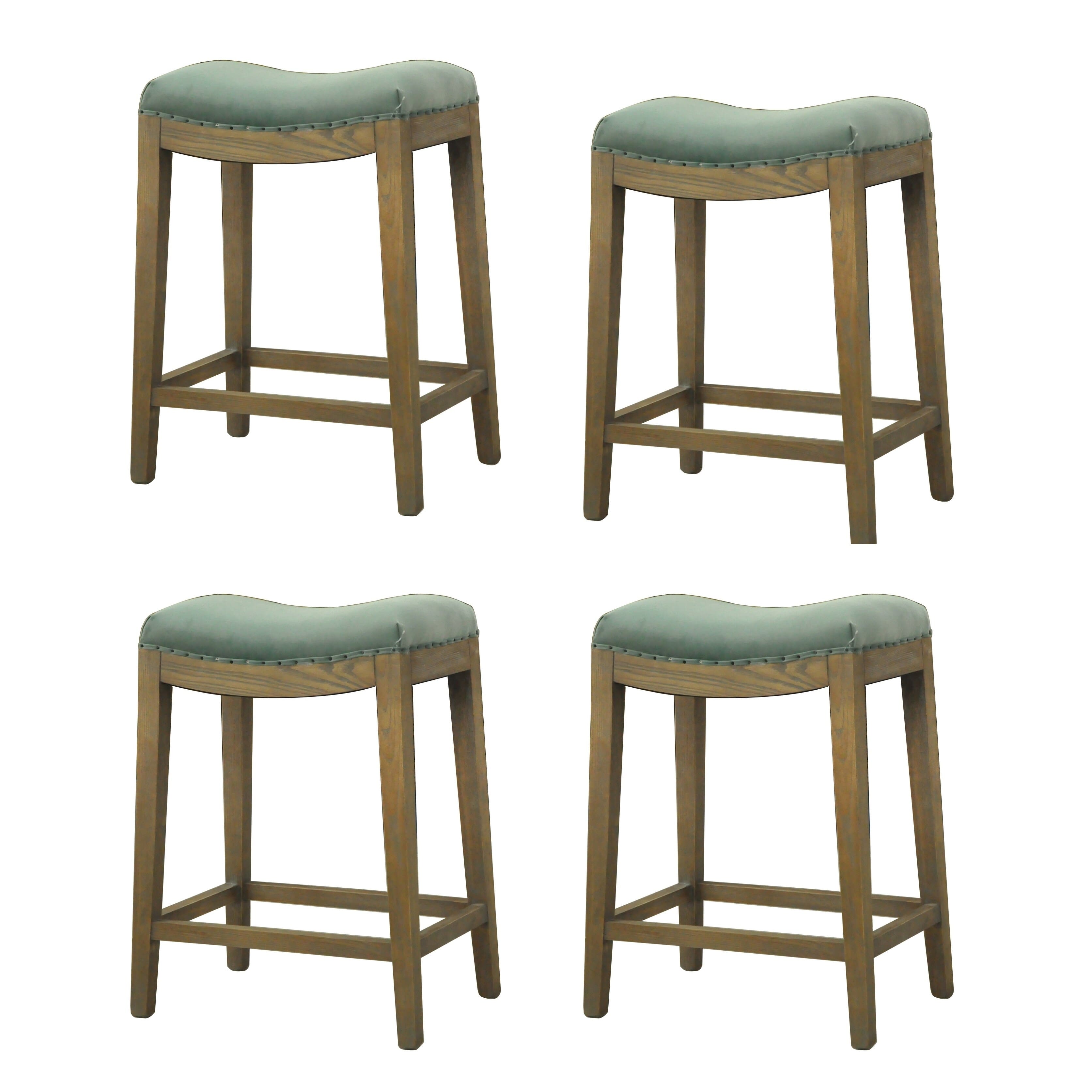 Carbon Loft Batson Blue Velvet French Style Bar Stool (Set of 4) Bed