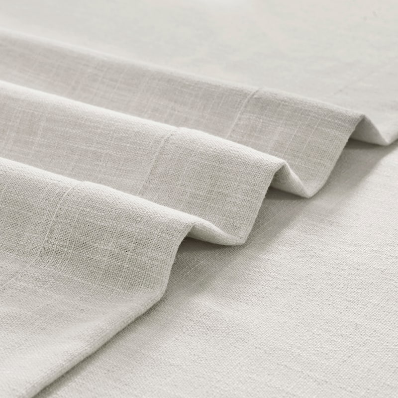 Exclusive Fabrics Basic Faux Linen Curtain Pair - 2 Panels - Light Filtering Grommet Curtains