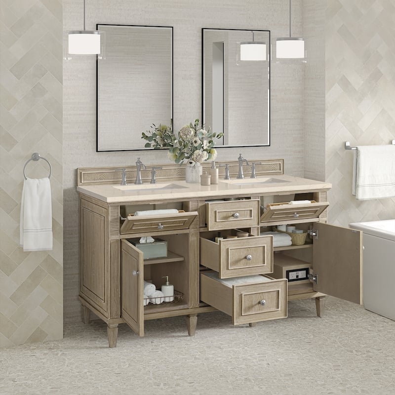 James Martin Vanities 424-V60D-3EMR Lorelai 60" Double Basin Wood