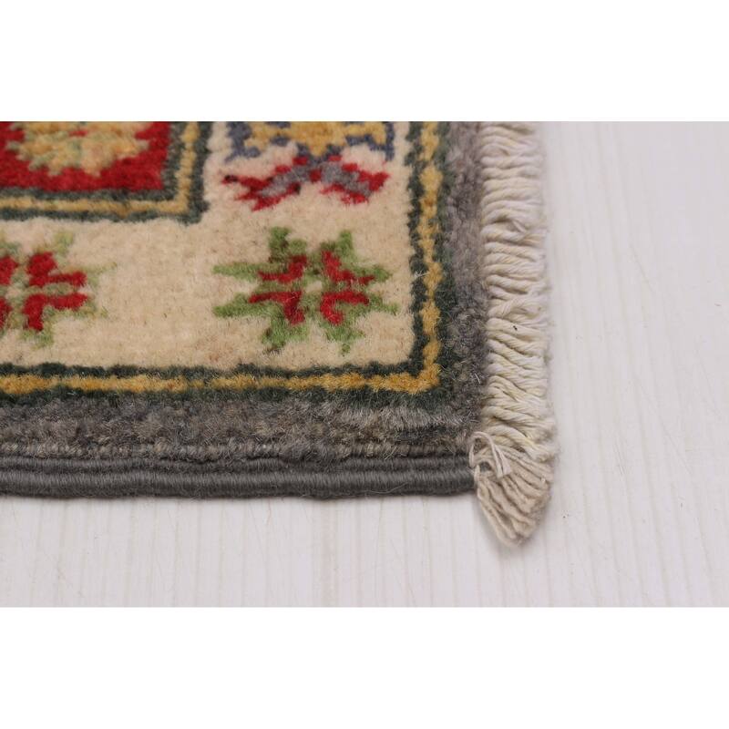 ECARPETGALLERY Hand-knotted Uzbek Ghazni Grey Wool Rug - 5'0 x 6'5