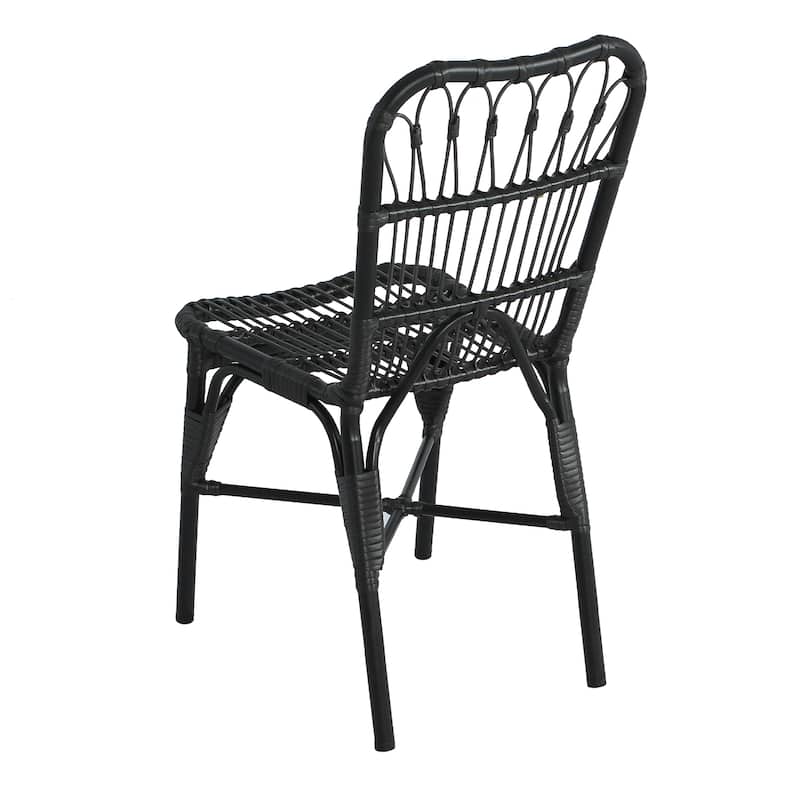 Outdoor PE Wicker Patio Dining Chairs Set of 2