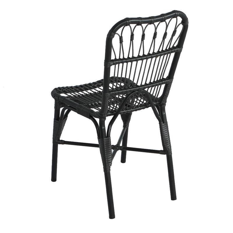Outdoor Pe Wicker Patio Dining Chairs Set Of 2 (Excluding the table)