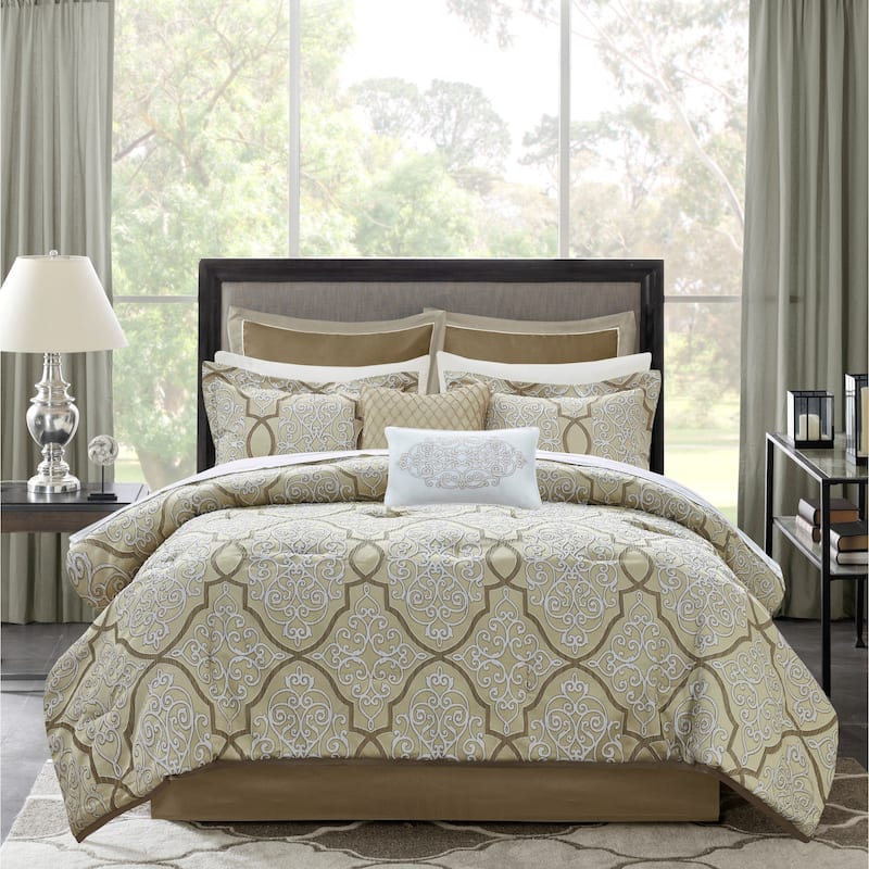Madison Park Anouk 12 Piece Comforter Set with Cotton Bed Sheets