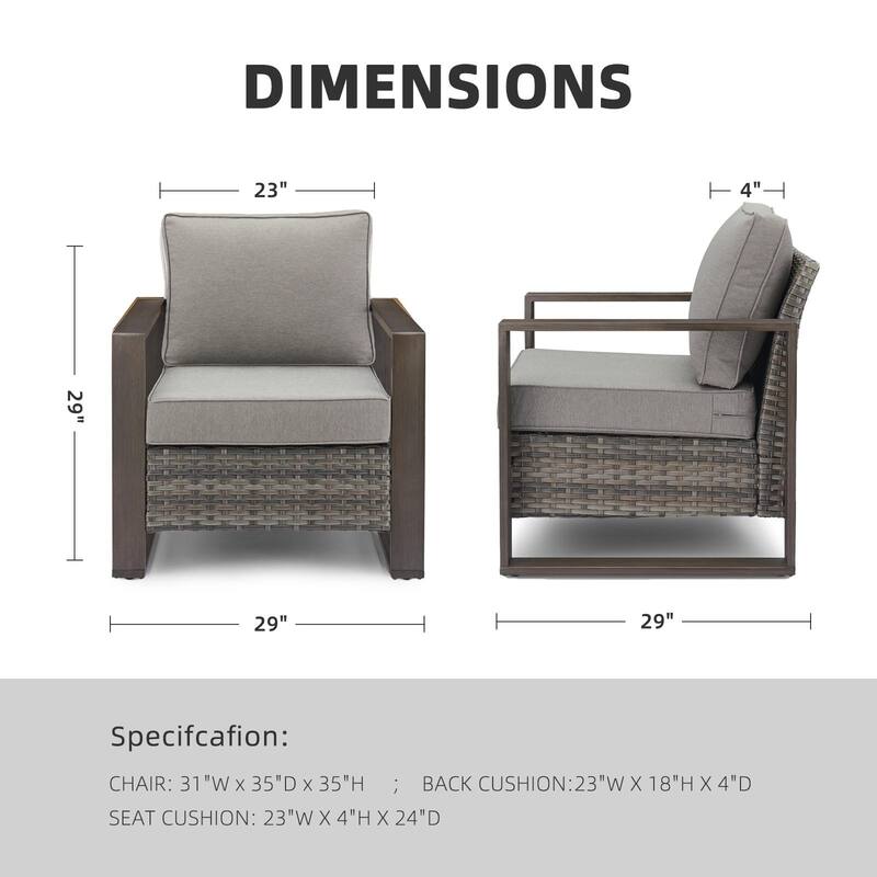 Gymojoy Outdoor Club Chair with Soft Cushion Weather-resistance