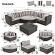 preview thumbnail 7 of 6, 7-Piece Outdoor Wicker Sofa Set, Rattan Sofa Lounger, with Colorful Pillows, Conversation Sofa