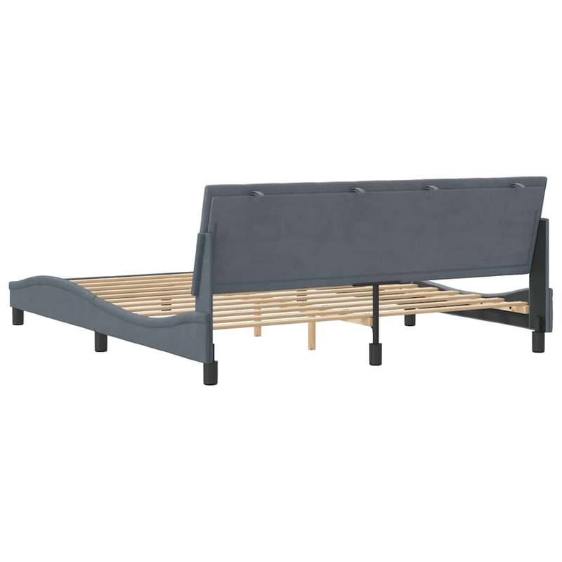 vidaXL Bed Frame with Headboard Mattress Foundation Bedroom Furniture Velvet