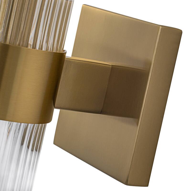 1-Light Modern Wall Sconce with Ribbed Glass Shade