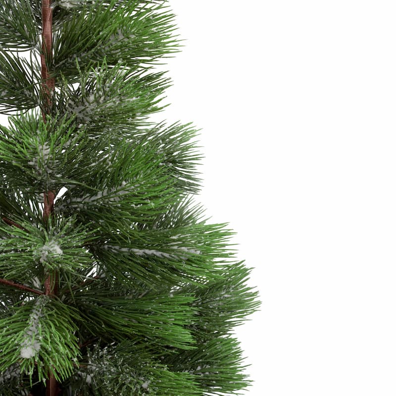 3' Snowy Pine Artificial Christmas Tree in Wooden Pot - Unlit