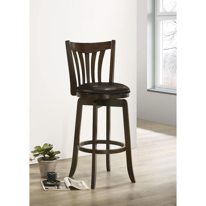 Lambert Transitional Wood Swivel Chair Dark Cherry