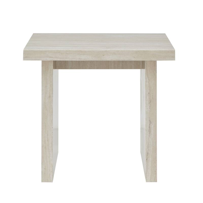 Roundhill Furniture Cavira Modern Faux Marble Living Room End/Side Table