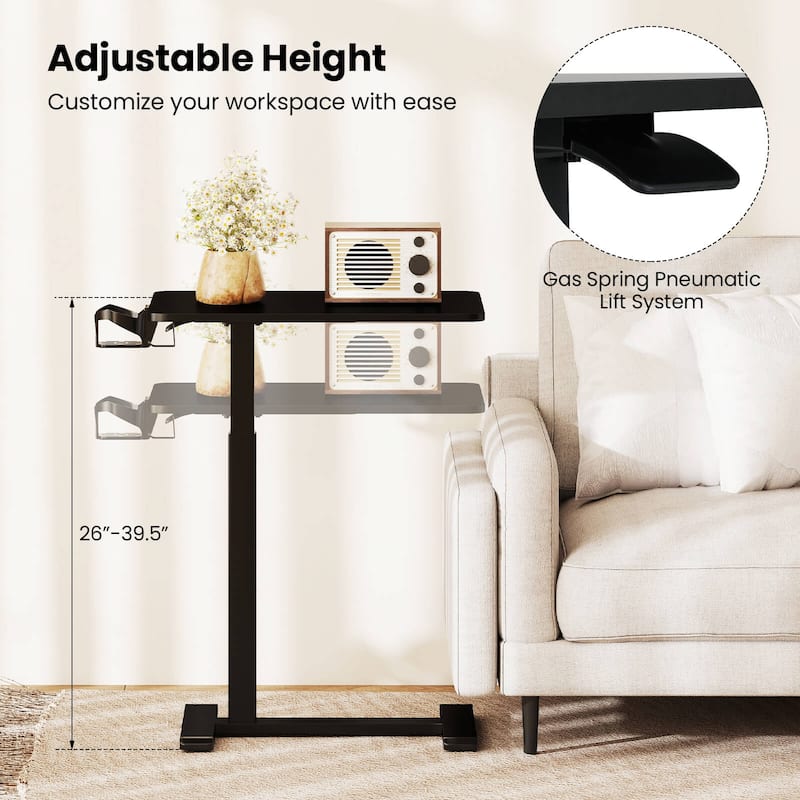 Costway C Shaped Side Table Height Adjustable Overbed Bedside Table - See Details
