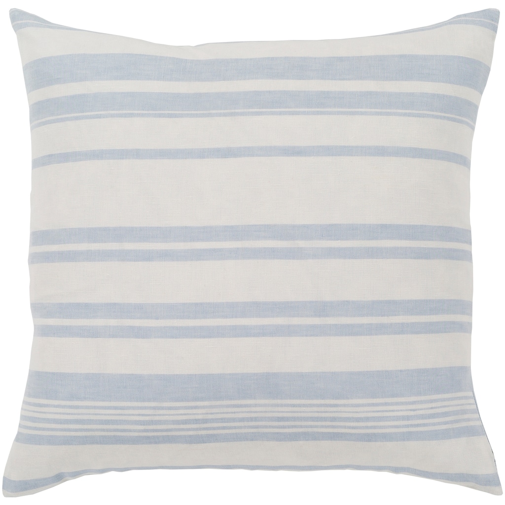 Livabliss Lawson Blue & White Striped Poly Fill Throw Pillow (18" x 18")
