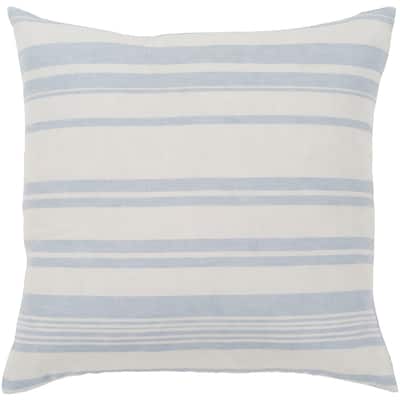 Artistic Weavers Lawson Blue & White Striped Throw Pillow Cover (20" x 20")