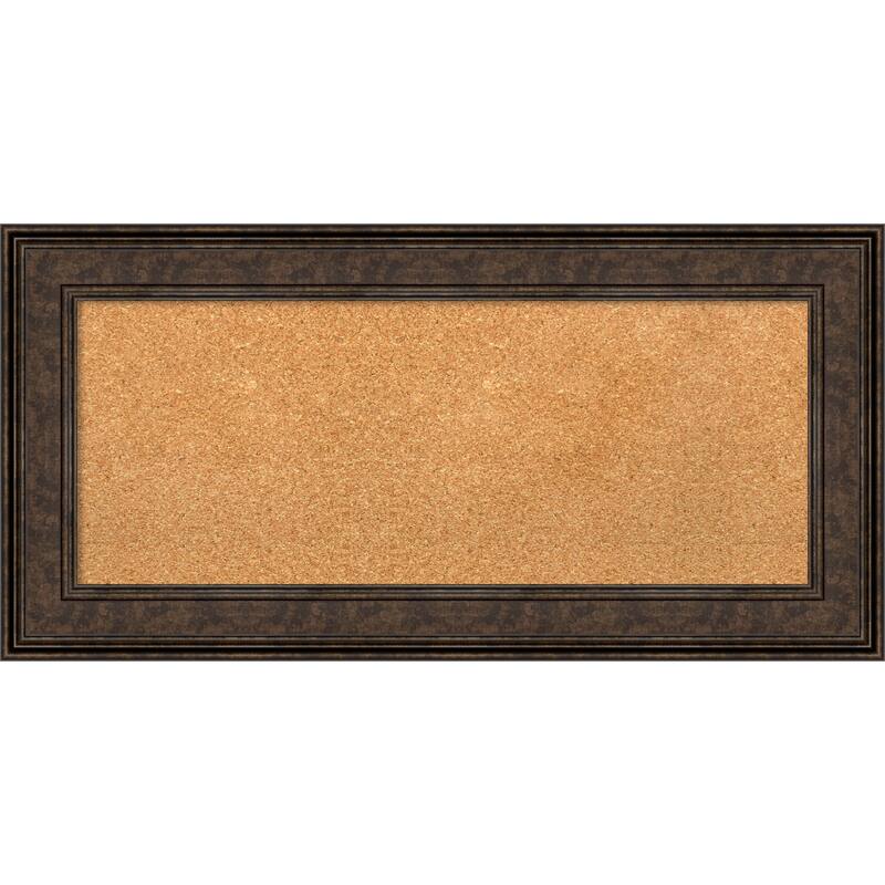 Ridge Framed Cork Bulletin Memo Board - 36-Inch x 18-Inch - Ridge Bronze