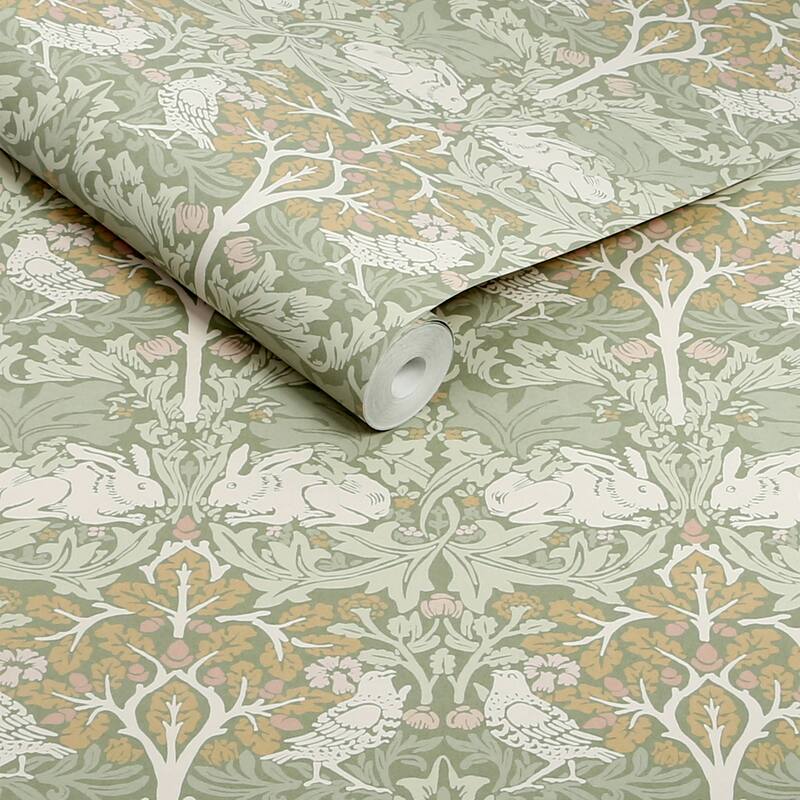 William Morris Brother Rabbit Sage Wallpaper