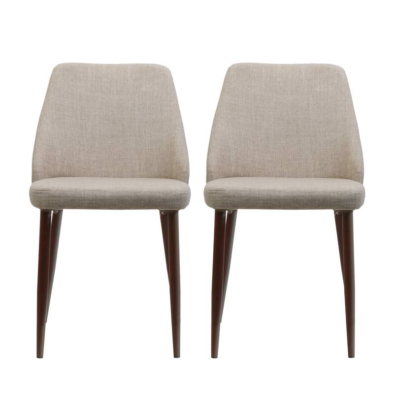Mid Century Armless Dining Chairs Set of 2, Modern Kitchen Chairs with Metal Legs, Upholstered Accent Chairs for Dining Room