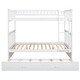 preview thumbnail 8 of 9, Full over Full Wooden Bunk Bed with Twin Size Trundle & Safety Rail, Convertible to 2 Platform Bedframe for Kids Teens Bedroom