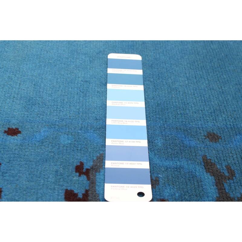 ECARPETGALLERY Hand-knotted Color Transition Blue Wool Rug - 2'9 x 6'11