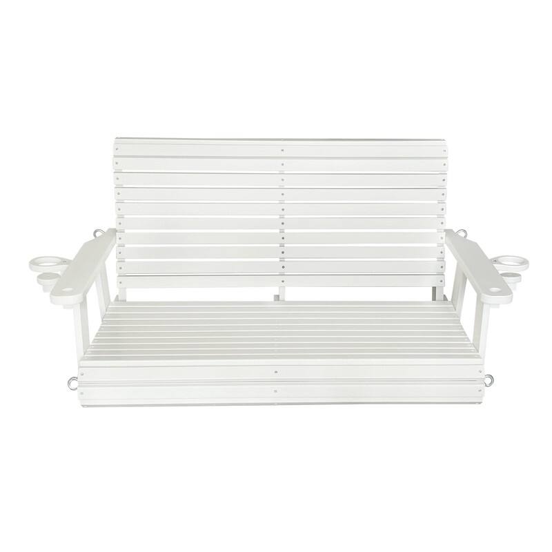 Fortune Candy HDPE Outdoor Porch Swing 2-Person with 18/8 Stainless Steel Bolts